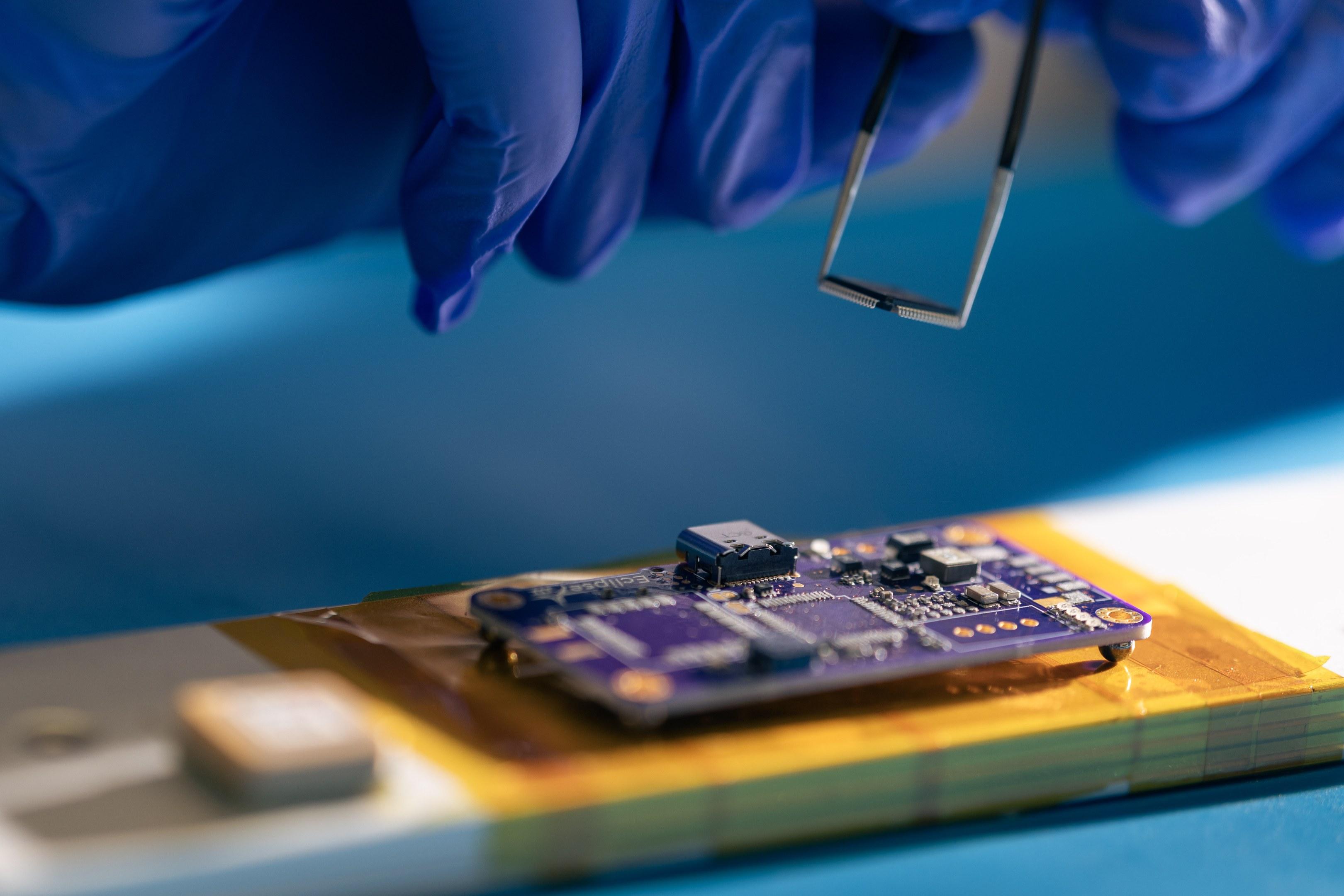 Flight computer board close-up